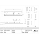 From The Anvil Accessories Black / Straight Surface Bolts / 200mm / 8" From The Anvil - Black 8" Shepherd's Crook Universal Bolt