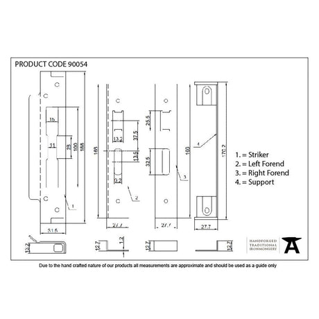 From The Anvil Locks & Latches Black / Sashlock Rebate Sets From The Anvil - Black Ã‚Â½" Rebate Kit for HD Sash Lock