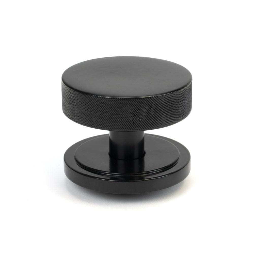 From The Anvil Door Furniture Black / Art Deco Centre Door Knob From The Anvil - Black Brompton Centre Door Knob (Art Deco)