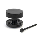 From The Anvil Door Furniture Black / Beehive Centre Door Knob From The Anvil - Black Brompton Centre Door Knob (Beehive)