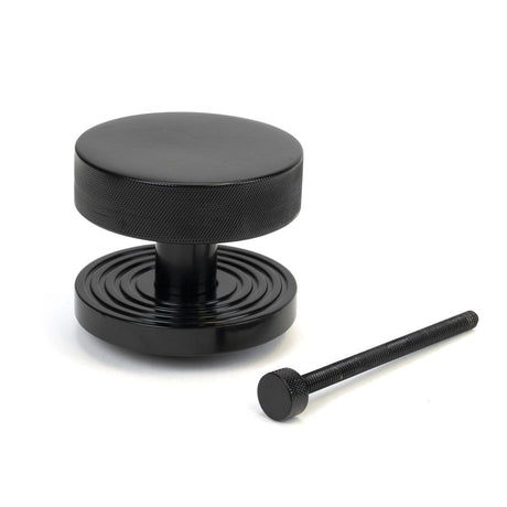 From The Anvil Door Furniture Black / Beehive Centre Door Knob From The Anvil - Black Brompton Centre Door Knob (Beehive)