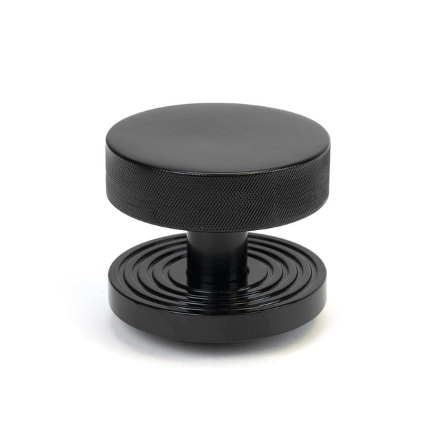 From The Anvil Door Furniture Black / Beehive Centre Door Knob From The Anvil - Black Brompton Centre Door Knob (Beehive)