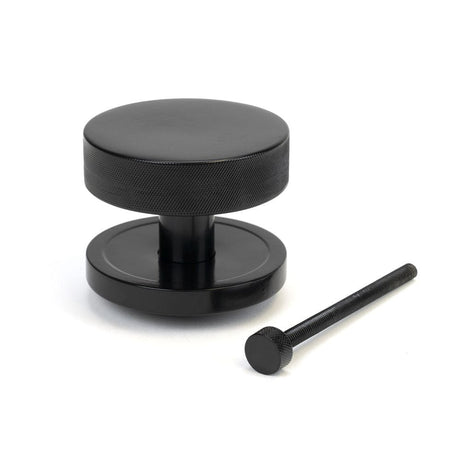 From The Anvil Door Furniture Black From The Anvil - Black Brompton Centre Door Knob (Plain)