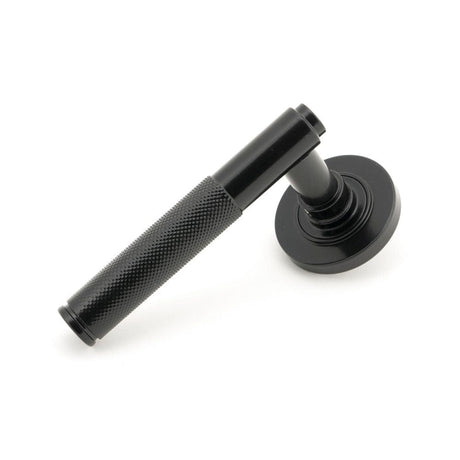 From The Anvil Door Furniture Black / Round Rose From The Anvil - Black Brompton Lever on Rose Set (Plain)