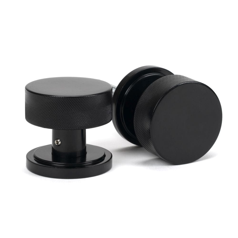 From The Anvil Door Furniture Black / Mortice/Rim Knobs From The Anvil - Black Brompton Mortice/Rim Knob Set (Art Deco)
