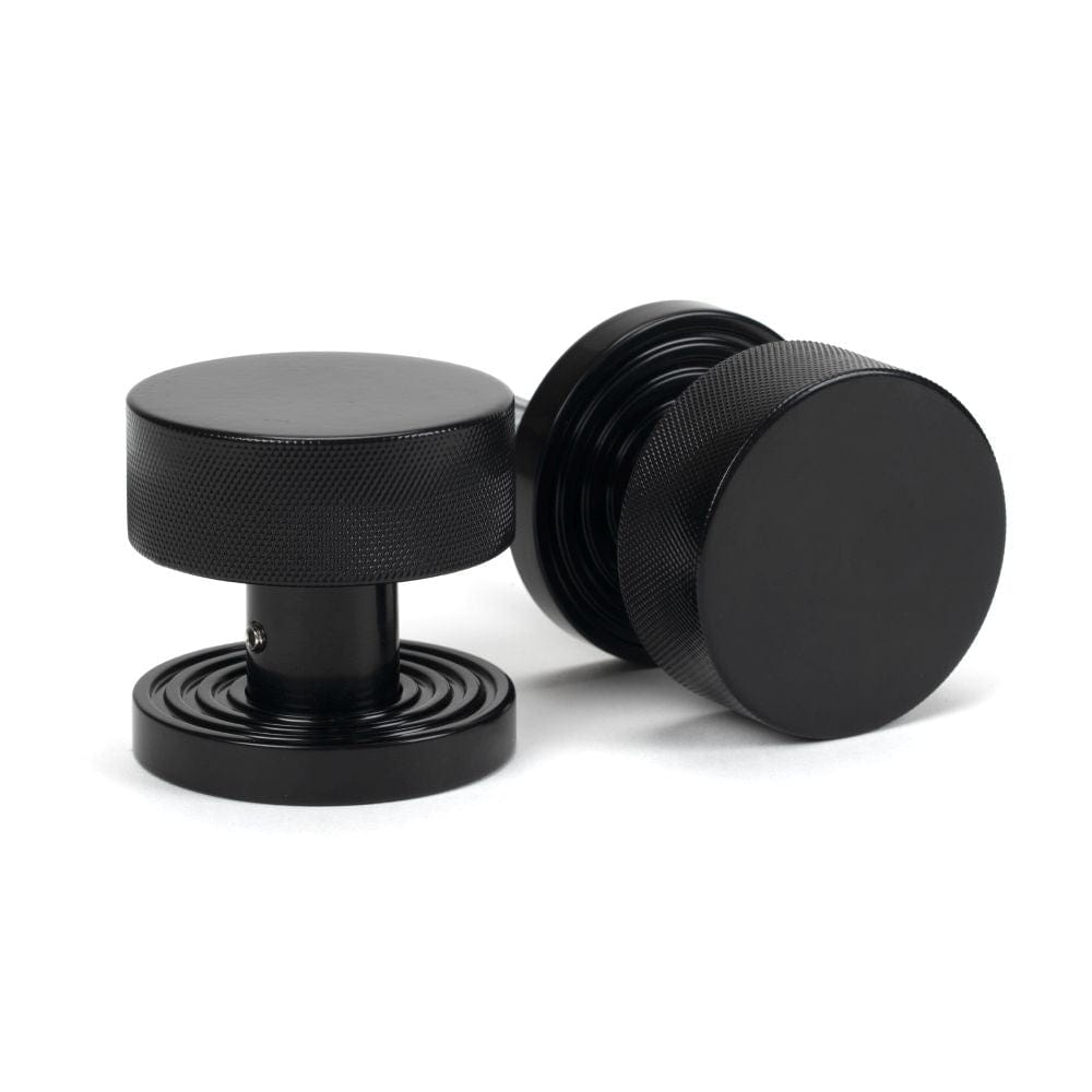 From The Anvil Door Furniture Black / Mortice/Rim Knobs From The Anvil - Black Brompton Mortice/Rim Knob Set (Beehive)