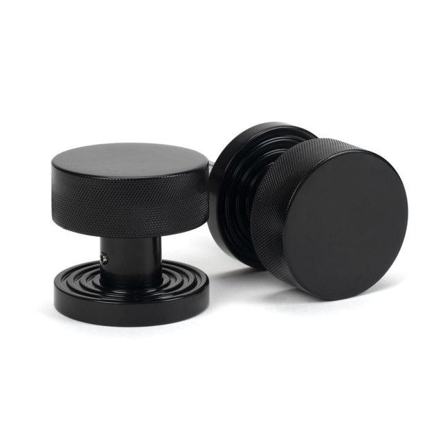 From The Anvil Door Furniture Black / Mortice/Rim Knobs From The Anvil - Black Brompton Mortice/Rim Knob Set (Beehive)