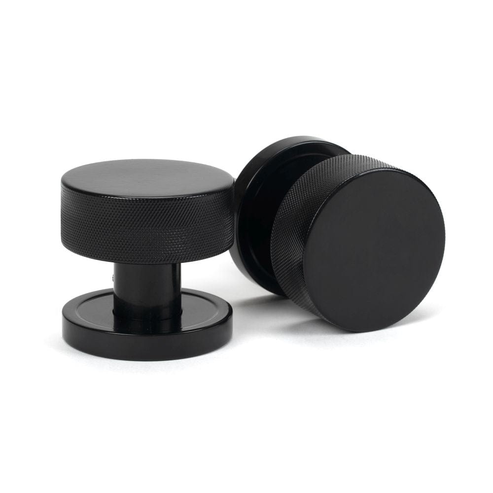 From The Anvil Door Furniture Black / Mortice/Rim Knobs From The Anvil - Black Brompton Mortice/Rim Knob Set (Plain)