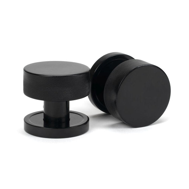 From The Anvil Door Furniture Black / Mortice/Rim Knobs From The Anvil - Black Brompton Mortice/Rim Knob Set (Plain)
