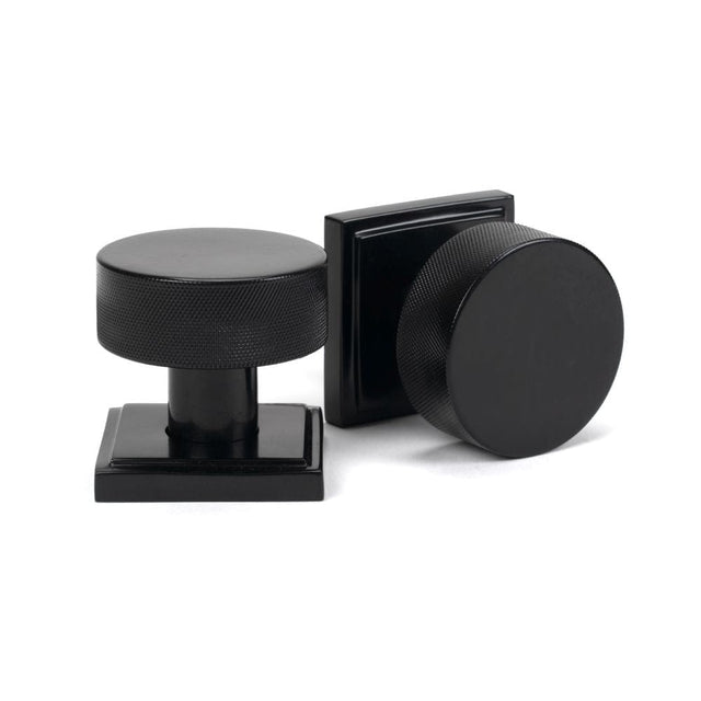 From The Anvil Door Furniture Black / Mortice/Rim Knobs From The Anvil - Black Brompton Mortice/Rim Knob Set (Square)