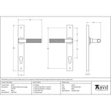 From The Anvil Door Furniture Black / Multi Point Lock Set / 92mm c/c From The Anvil - Black Brompton Slimline Lever Espag. Lock Set