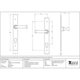 From The Anvil Door Furniture Black / Multi Point Lock Set / 92mm c/c From The Anvil - Black Cottage Lever Espag. Lock Set