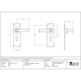 From The Anvil Door Furniture Black / Euro Profile Lock Handles From The Anvil - Black Cottage Lever Euro Lock Set