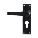 From The Anvil Door Furniture Black / Euro Profile Lock Handles From The Anvil - Black Deluxe Lever Euro Lock Set