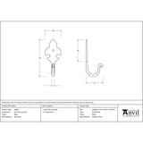 From The Anvil Accessories Black / Single Coat Hooks From The Anvil - Black Fleur-De-Lys Coat Hook