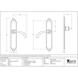 From The Anvil Door Furniture Black / Latch Handles From The Anvil - Black Gothic Curved Sprung Lever Latch Set