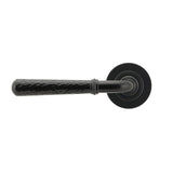 From The Anvil Door Furniture Black / Round Rose From The Anvil - Black Hammered Newbury Lever on Rose Set (Plain) - Unsprung