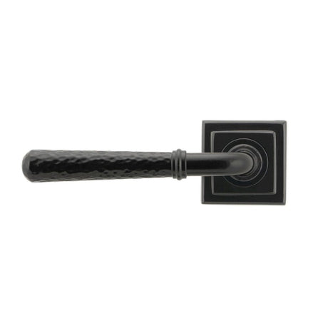 From The Anvil Door Furniture Black / Square Rose From The Anvil - Black Hammered Newbury Lever on Rose Set (Square)