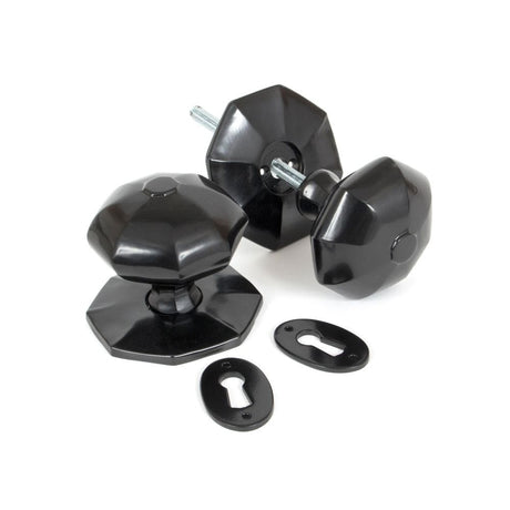 From The Anvil Door Furniture Black / Mortice/Rim Knobs From The Anvil - Black Large Octagonal Mortice/Rim Knob Set