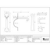 From The Anvil Door Furniture Black / Thumb Latch From The Anvil - Black Medium Bean Thumblatch - XL