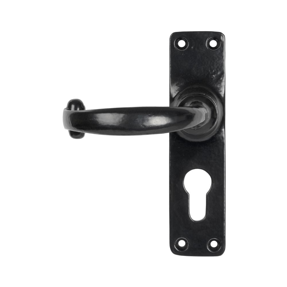 From The Anvil Door Furniture Black / Euro Profile Lock Handles From The Anvil - Black MF Lever Euro Lock Set