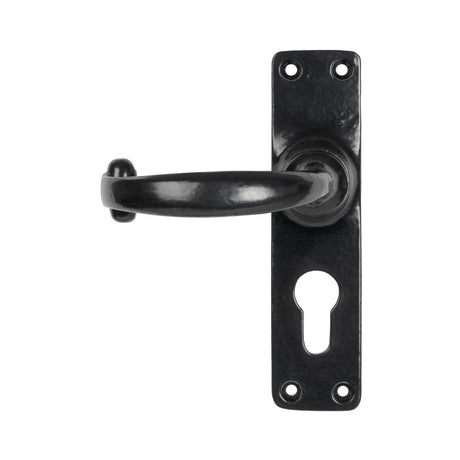 From The Anvil Door Furniture Black / Euro Profile Lock Handles From The Anvil - Black MF Lever Euro Lock Set