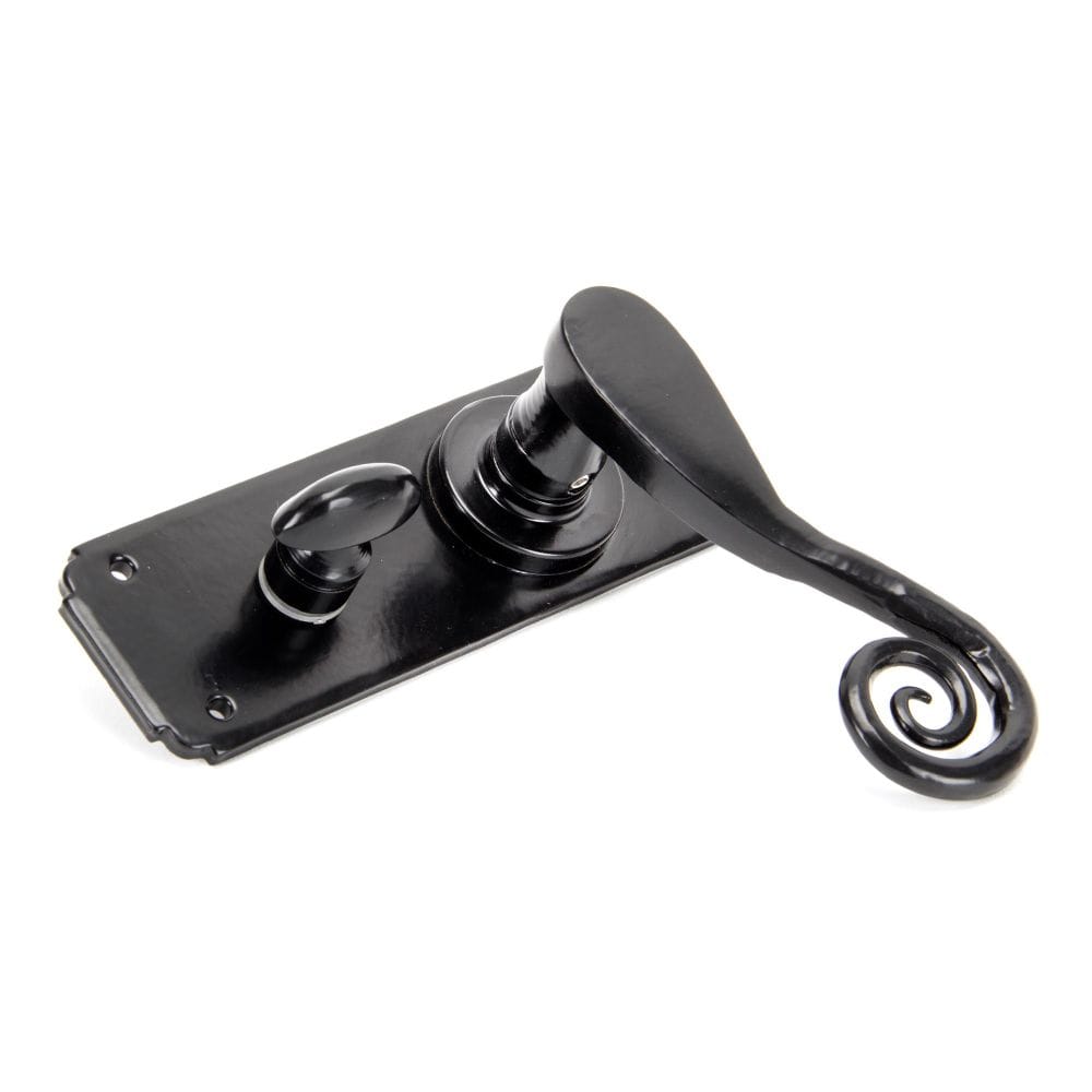 From The Anvil Door Furniture Black / Bathroom Lock Handles From The Anvil - Black Monkeytail Lever Bathroom Set