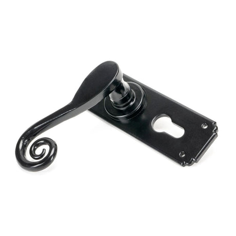 From The Anvil Door Furniture Black / Euro Profile Lock Handles From The Anvil - Black Monkeytail Lever Euro Lock Set