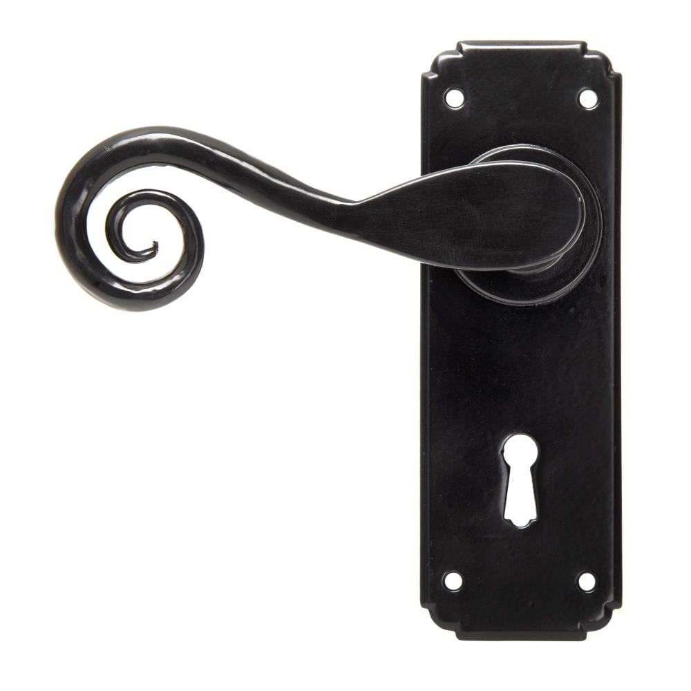 From The Anvil Door Furniture Black / Std. Lock Handles From The Anvil - Black Monkeytail Lever Lock Set