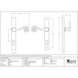 From The Anvil Door Furniture Black / Multi Point Lock Set / 92mm c/c From The Anvil - Black Monkeytail Slimline Lever Espag. Lock Set - RH