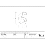 From The Anvil Door Furniture Black / Numerals / 6 From The Anvil - Black Numeral 6