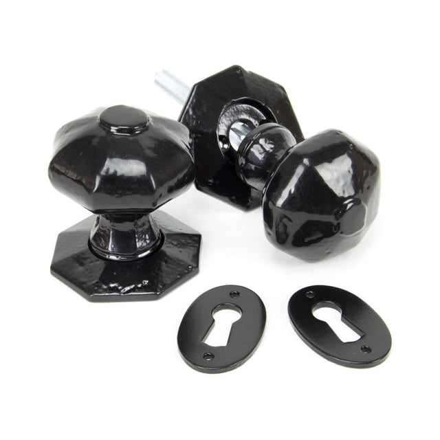 From The Anvil Door Furniture Black / Mortice/Rim Knobs From The Anvil - Black Octagonal Mortice/Rim Knob Set