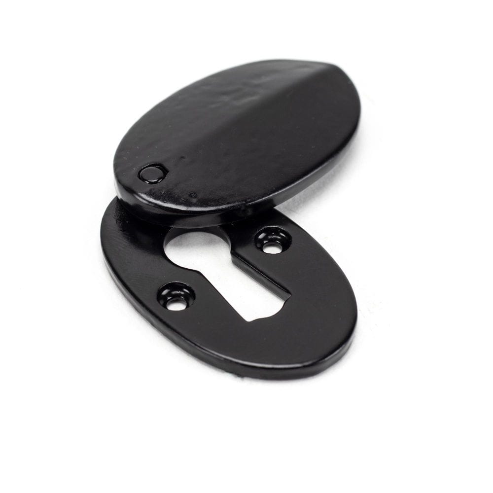 From The Anvil Door Furniture Black / Mortice Key Profile Escutcheons From The Anvil - Black Oval Escutcheon & Cover