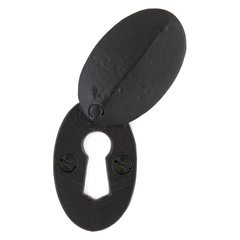 From The Anvil Door Furniture Black / Mortice Key Profile Escutcheons From The Anvil - Black Oval Escutcheon & Cover