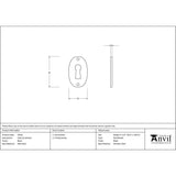 From The Anvil Door Furniture Black / Mortice Key Profile Escutcheons From The Anvil - Black Oval Escutcheon