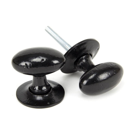 From The Anvil Door Furniture Black / Mortice/Rim Knobs From The Anvil - Black Oval Mortice/Rim Knob Set