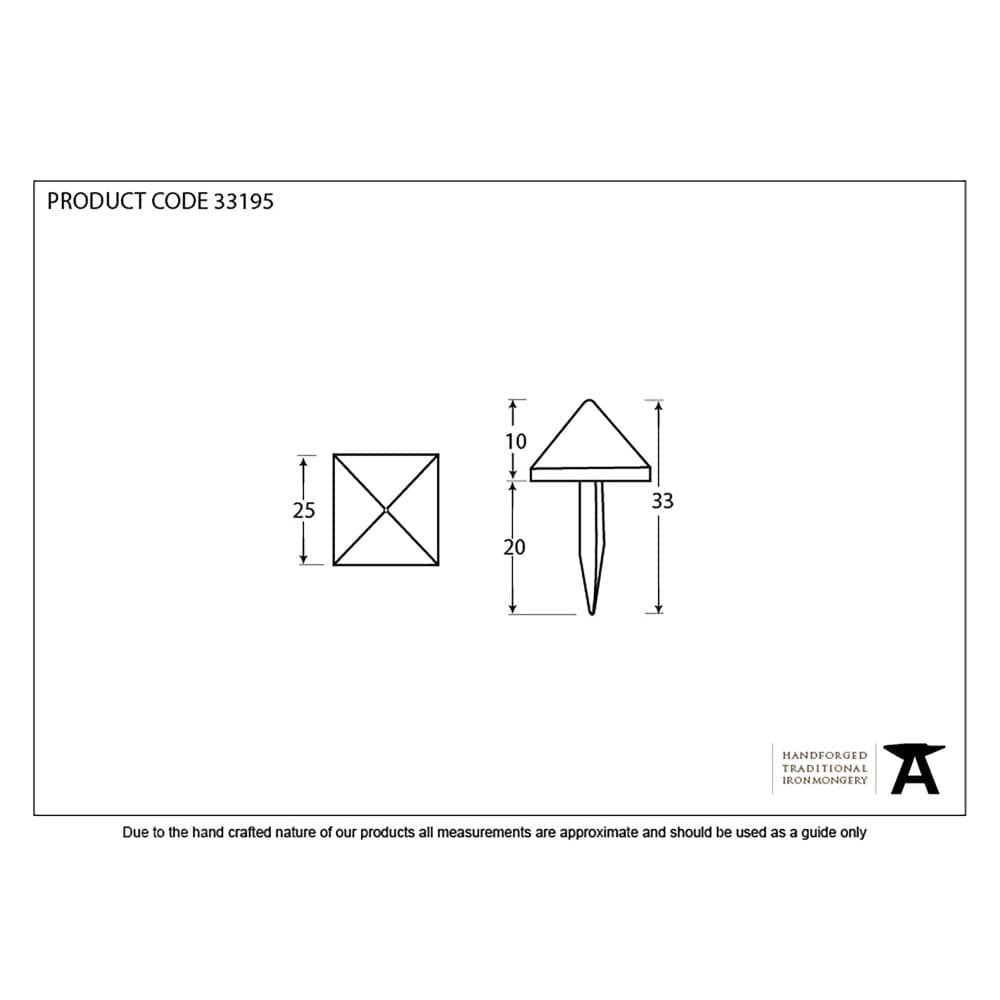 From The Anvil Accessories Black / Studs / 25mm From The Anvil - Black Pyramid Door Stud - Large