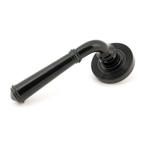 From The Anvil Door Furniture Black / Round Rose From The Anvil - Black Regency Lever on Rose Set (Beehive)