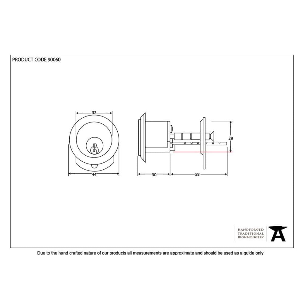 From The Anvil Locks & Latches Black / Rim Cylinders From The Anvil - Black Rim Cylinder KA
