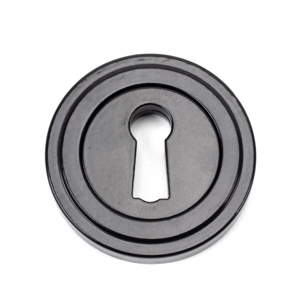 From The Anvil Door Furniture Black / Mortice Key Profile Escutcheons From The Anvil - Black Round Escutcheon (Art Deco)