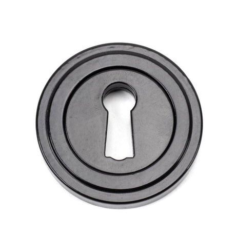 From The Anvil Door Furniture Black / Mortice Key Profile Escutcheons From The Anvil - Black Round Escutcheon (Art Deco)