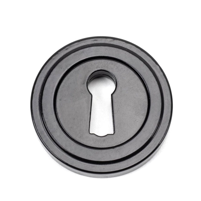 From The Anvil Door Furniture Black / Mortice Key Profile Escutcheons From The Anvil - Black Round Escutcheon (Art Deco)