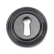 From The Anvil Door Furniture Black / Mortice Key Profile Escutcheons From The Anvil - Black Round Escutcheon (Beehive)