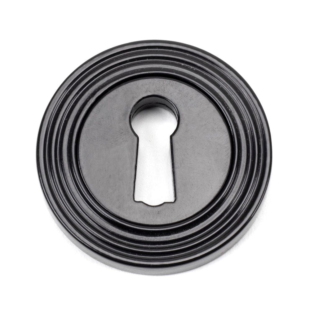 From The Anvil Door Furniture Black / Mortice Key Profile Escutcheons From The Anvil - Black Round Escutcheon (Beehive)