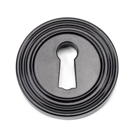 From The Anvil Door Furniture Black / Mortice Key Profile Escutcheons From The Anvil - Black Round Escutcheon (Beehive)
