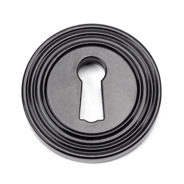 From The Anvil Door Furniture Black / Mortice Key Profile Escutcheons From The Anvil - Black Round Escutcheon (Beehive)