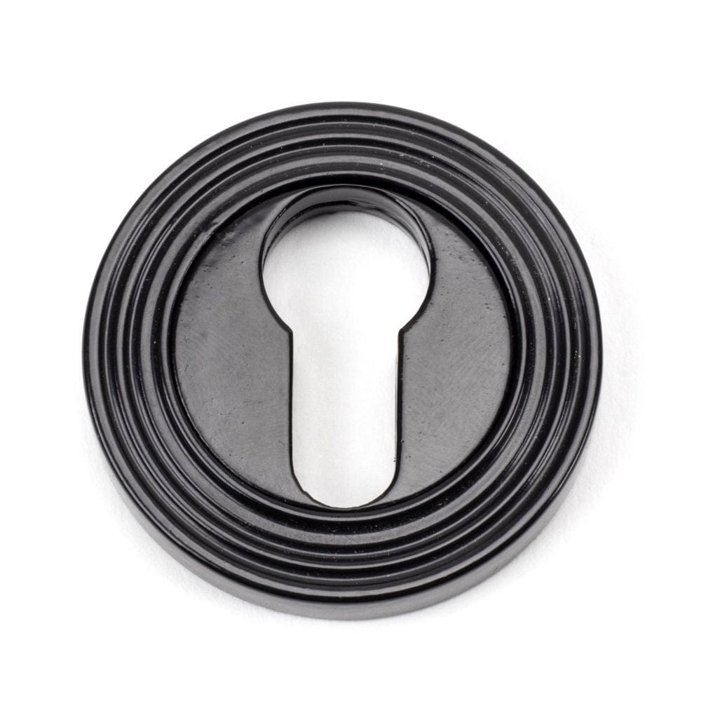 From The Anvil Door Furniture Black / Euro Profile Escutcheons From The Anvil - Black Round Euro Escutcheon (Beehive)