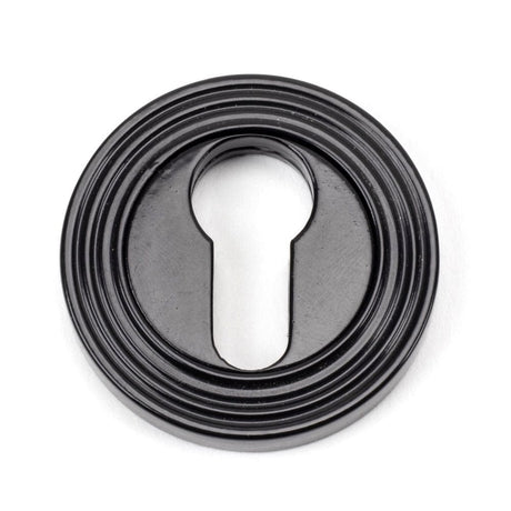 From The Anvil Door Furniture Black / Euro Profile Escutcheons From The Anvil - Black Round Euro Escutcheon (Beehive)