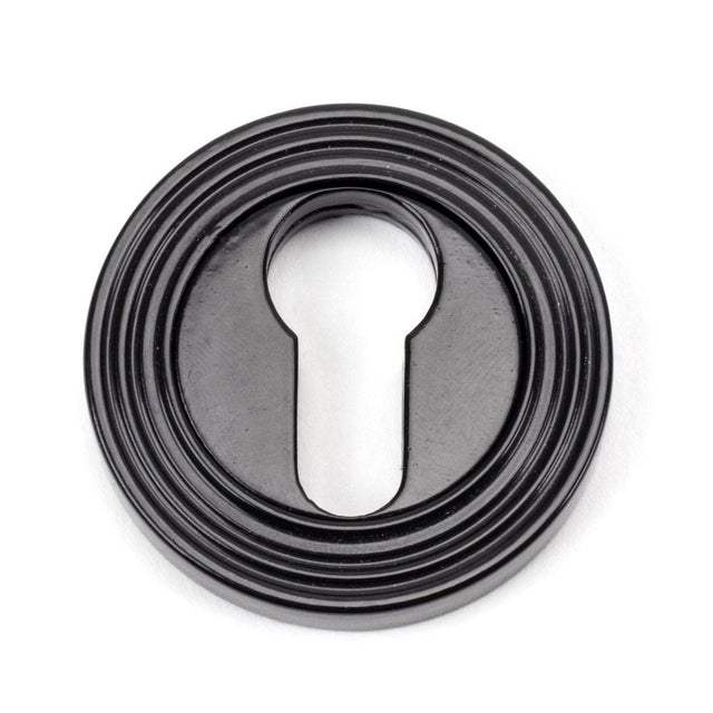 From The Anvil Door Furniture Black / Euro Profile Escutcheons From The Anvil - Black Round Euro Escutcheon (Beehive)