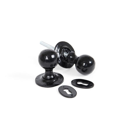 From The Anvil Door Furniture Black / Mortice/Rim Knobs From The Anvil - Black Round Mortice/Rim Knob Set